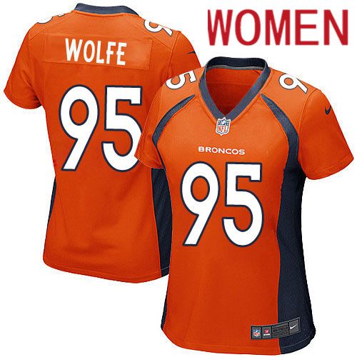 Women Denver Broncos #95 Derek Wolfe Nike Orange Game Player NFL Jersey
